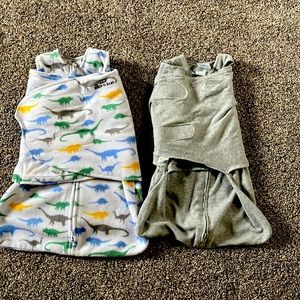 Two halo sleep sacks! Dinosaur is 1.0 tog and grey is .5 tog